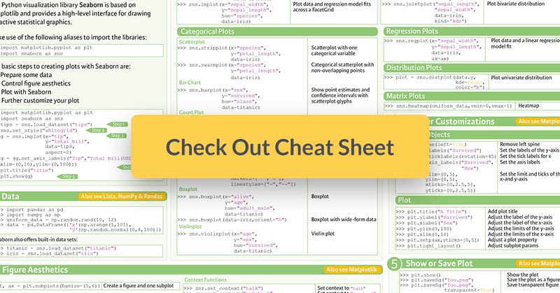 Seaborn Python cheat sheet