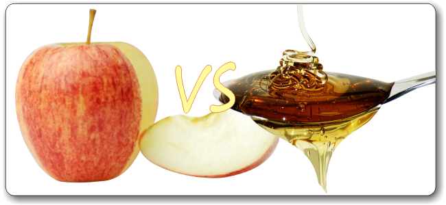 comparison between aplle and honey vitamin composition