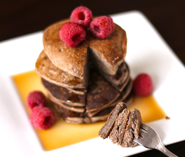 These 4-ingredient Healthy Buckwheat Pancakes are fluffy and delicious, yet sugar free, high fiber, high protein, gluten free, dairy free, and vegan!