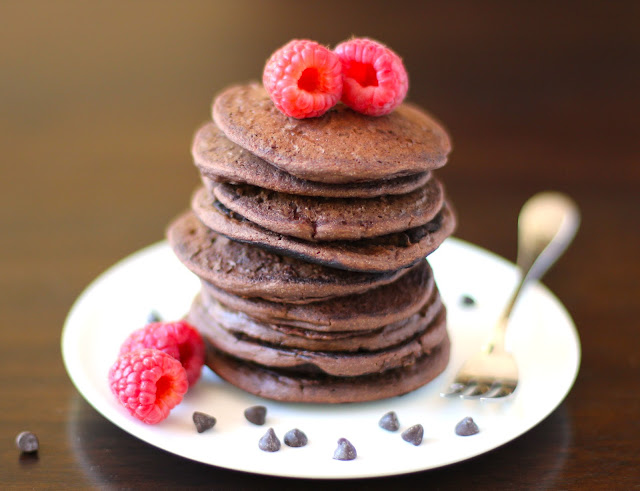 Healthy Chocolate Buckwheat Protein Pancakes