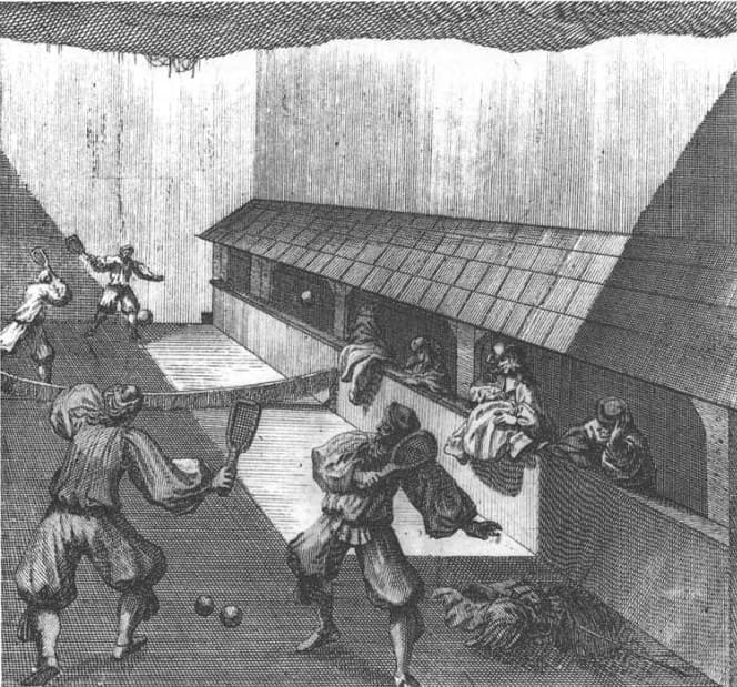 Жители Франции играли в jeu-de-pomme (игра с яблоком).