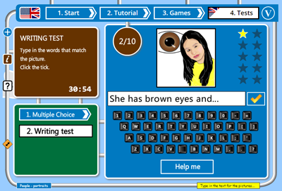 englishactivities.net - Writing test for Parts of the face