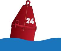 Cartoon red buoy.