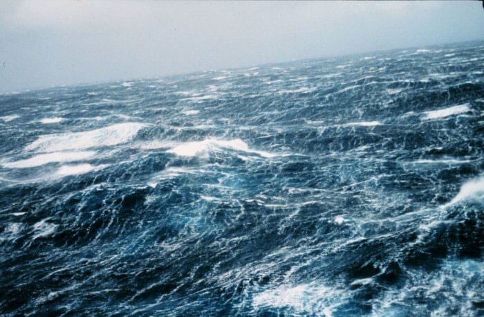 A turbulent sea surface in the North Pacific