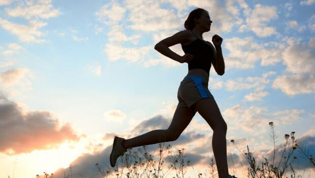 Silhouette of Woman Runner