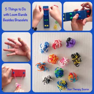 loom band ideas from https://yourtherapysource.com/freeloombands.html