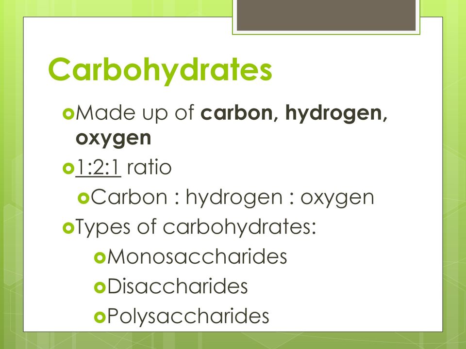 hydrogen : oxygen Types of