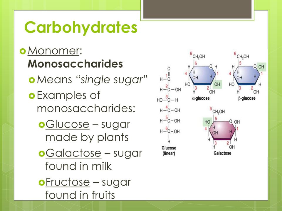 monosaccharides: Glucose sugar made by