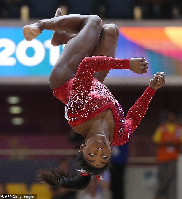 Incredible: Simone, 21, showed how impressive of a competitor she can be after battling kidney stones Friday, just 24 hours before she was set to compete 