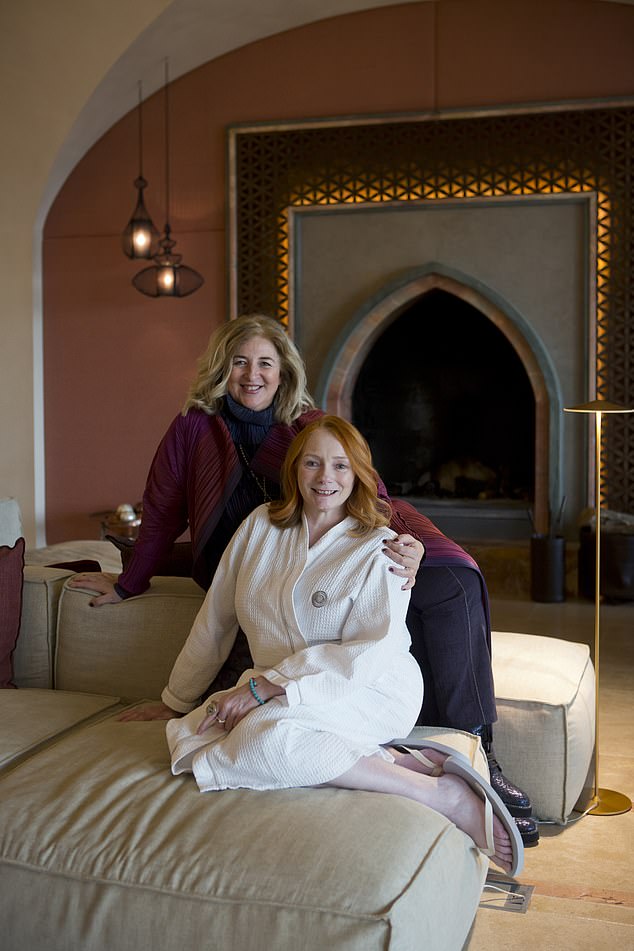 Jane Alexander pictured with Marina Efraimoglou, the owner of the Euphoria spa in Peloponnese in mainland Greece. She lost 4lbs after her visit to the spa