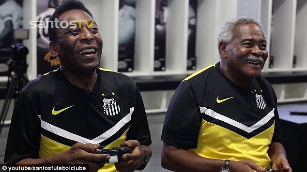 Despite their struggles to get to grips with the game the pair were all smiles as they played FIFA 15
