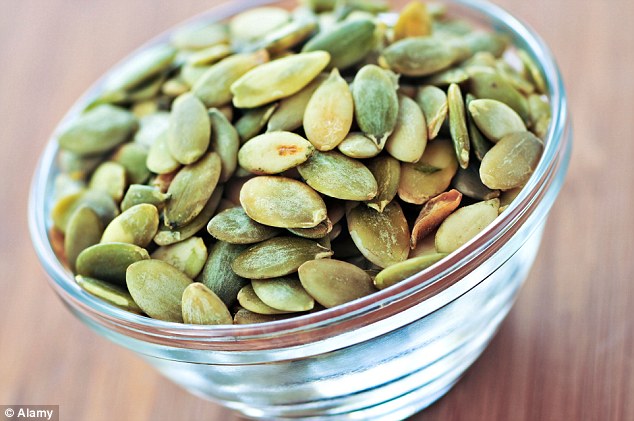Pumpkin seeds were shown as the best food to help boost wellbeing and health in a new study, alongside salmon, rice, chickpeas and coconut