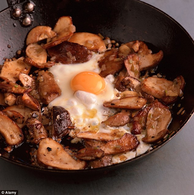 Breakfast with a difference: Cook some cep mushrooms and break a duck egg in the middle 
