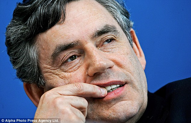 Sore Point: Former Prime Minister Gordon Brown chews on his finger nails, despite the damage it can do