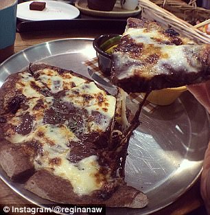 In Seoul, one cafe is serving up a very bizarre chocolate and cheese pizza