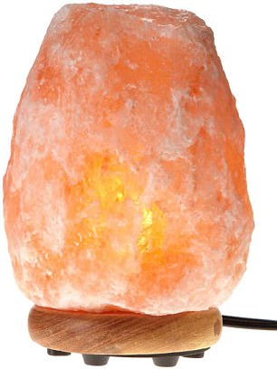 A table lamp made of pink salt is supposed to boost your general wellbeing  