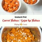 Carrot Halwa or Gajar ka halwa, is a delicious dessert made with grated carrots, milk, sugar, cardamom and almonds. This is a healthy and light dessert from North India, which we will make in the Instant Pot 