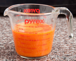 Juice from 1 lb of Vitamixed carrots