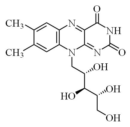 Формула молекулы витамина B2 (рибофлавина)