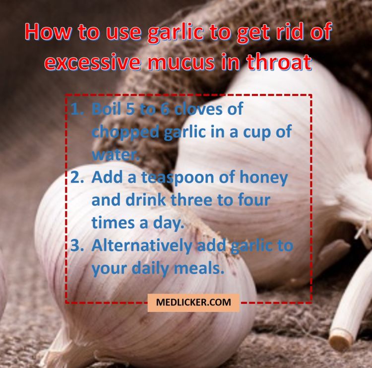 How to use garlic to get rid of mucus in throat?
