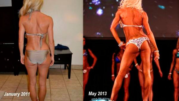 Результаты девушки до и после тренировок