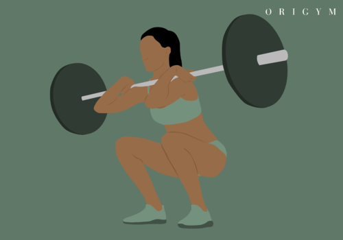 image of woman doing a front squat 