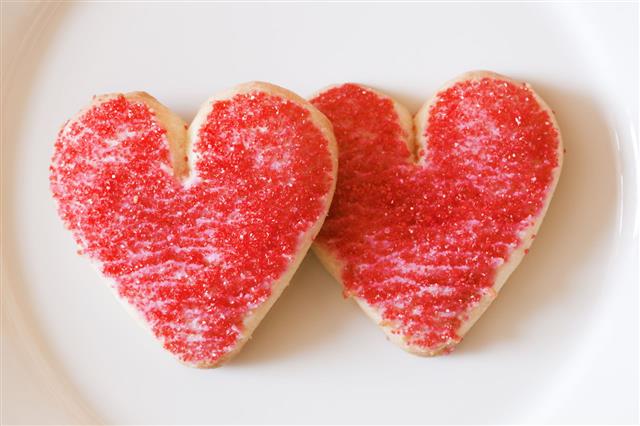 Red Heart Sugar Frosted Cookies