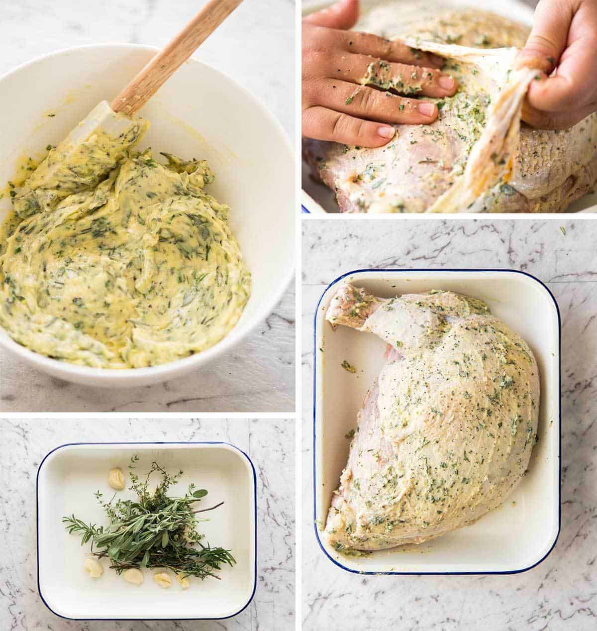 How to make turkey with herb butter under the skin (quick video tutorial provided) www.recipetineats.com