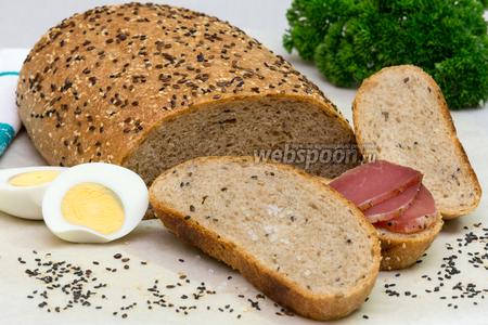 Фото рецепта Цельнозерновой хлеб со льном и кунжутом