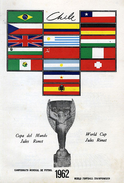 Приз Жюля Римэ на постере чемпионата мира 1962 года.