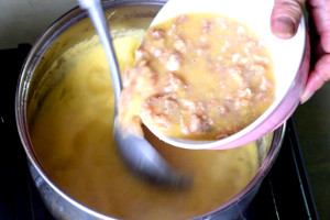 Make chicken and corn soup- add chicken