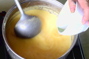 Make chicken and corn soup- add cornflour slurry