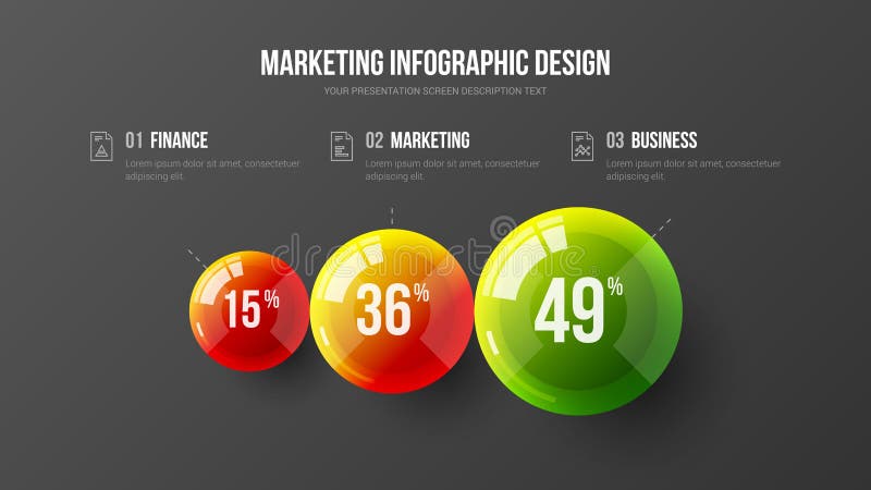 Amazing business infographic presentation vector 3D colorful balls illustration. vector illustration