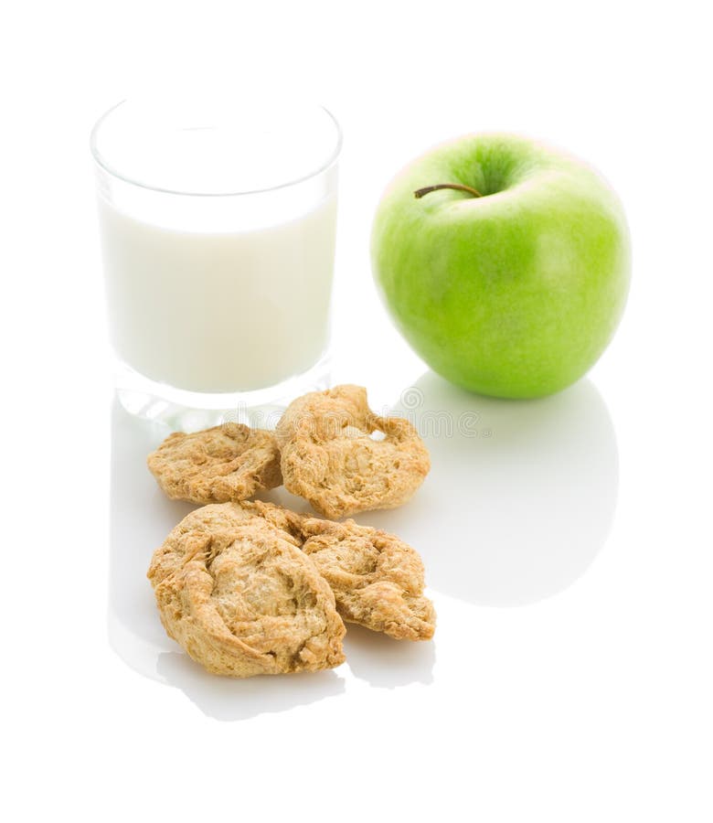 Apple cookies and milk royalty free stock photography