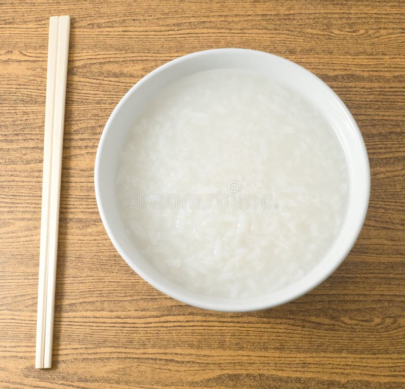 Asian Rice Porridge or Soft Boiled Rice stock photos
