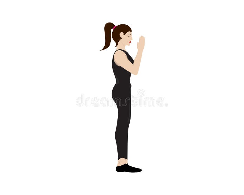 Beautiful Girl Performing Yoga royalty free illustration