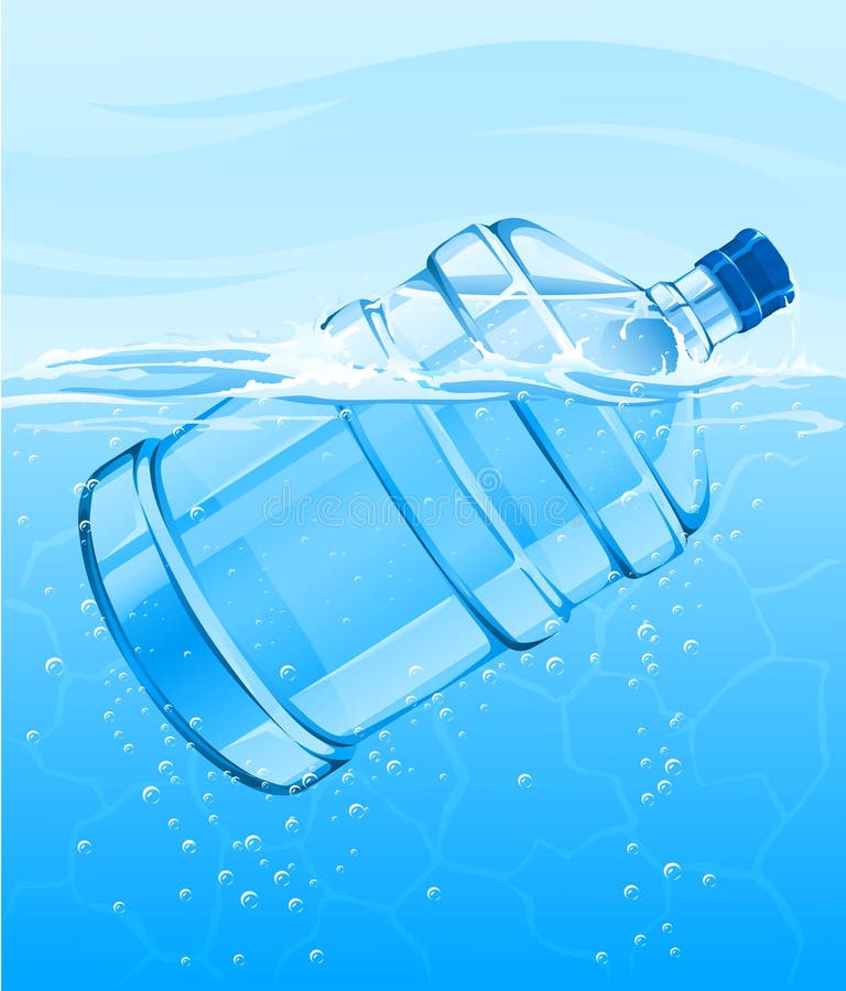 Big bottle with clear blue water drink swimming royalty free illustration
