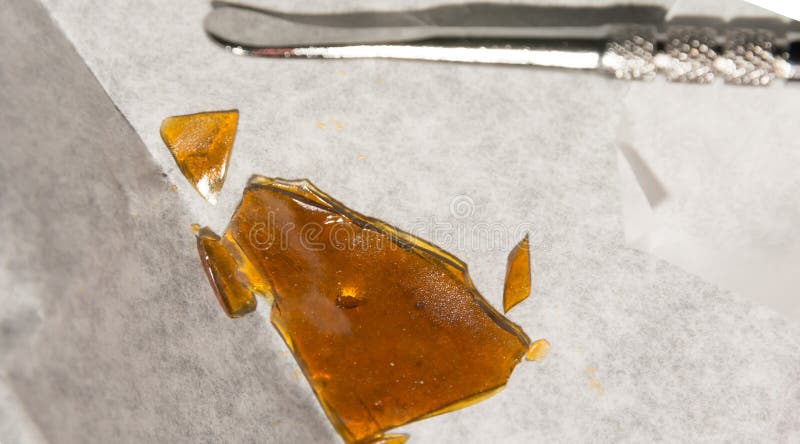 Cannabis Concentrates, dab of shatter wax royalty free stock image