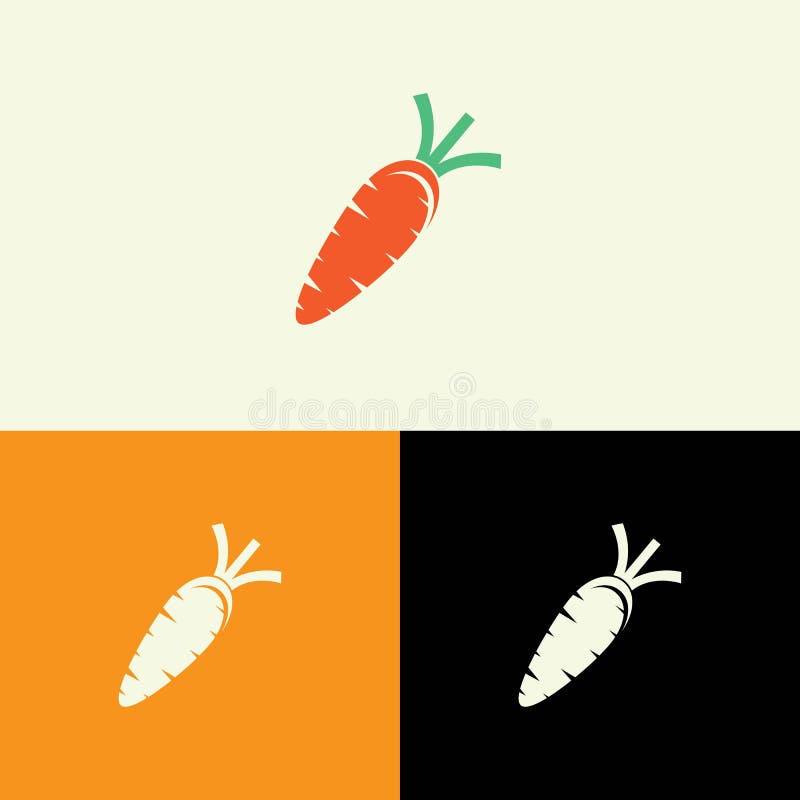 Carrot logo template. Vector icon design, isolated, vegetable, vegetarian, diet, organic, health, food, background, healthy, plant, illustration, fresh, object vector illustration