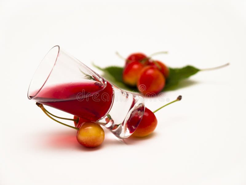 Cherry liqueur stock photo