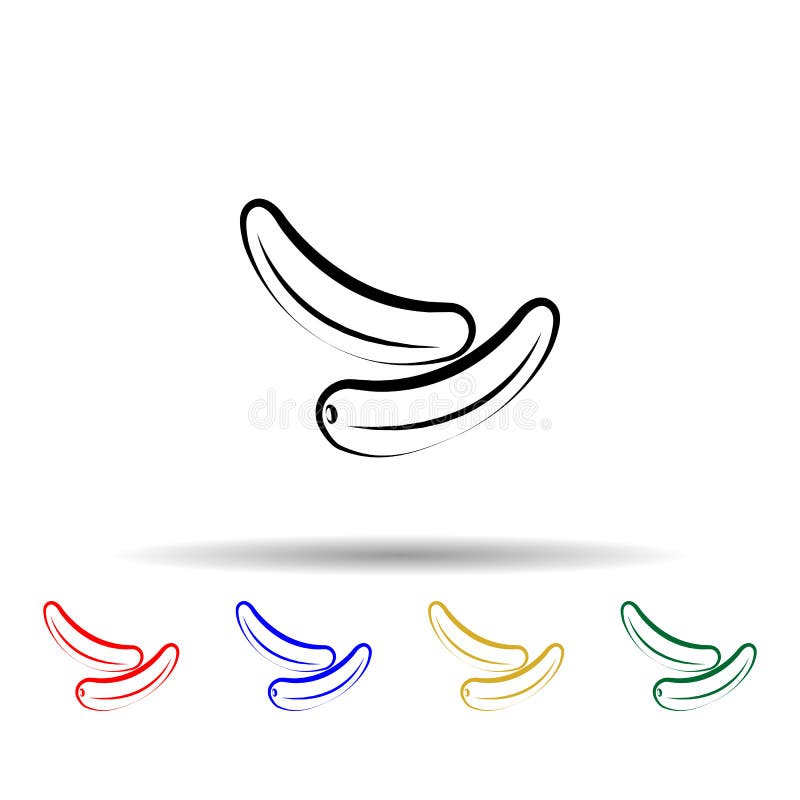 Crustaceans, fruit, cashew multi color icon. Simple thin line, outline vector of crustaceans icons for ui and ux, website or. Mobile application on white royalty free illustration