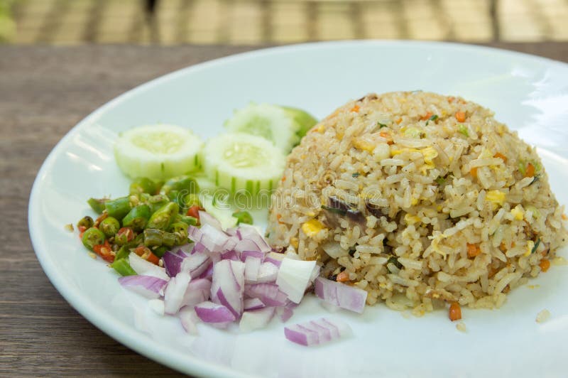 fried rice with tuna stock photos