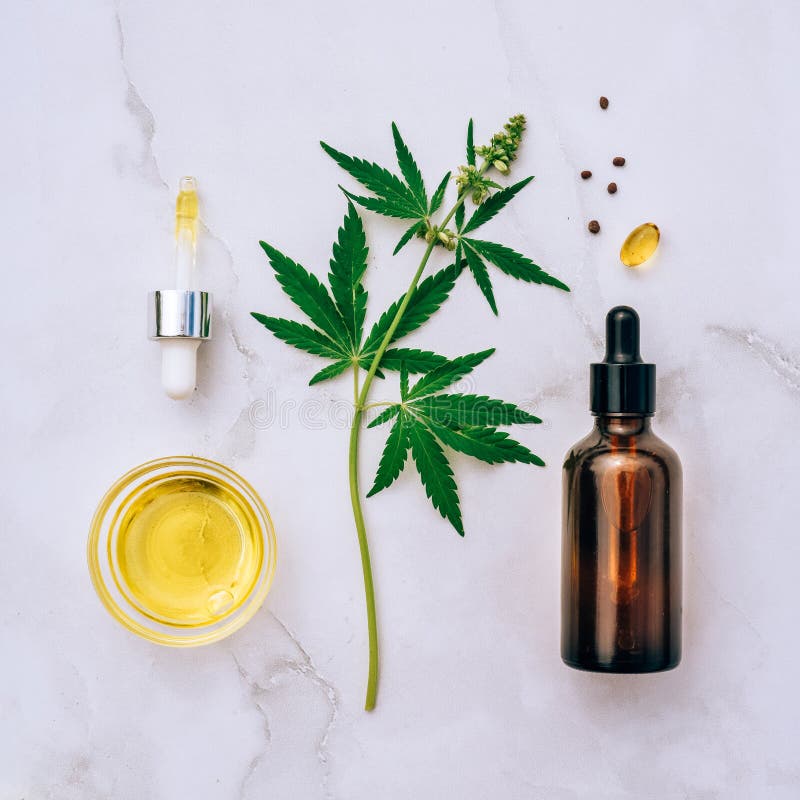 Medical marijuana cannabis cbd oil. CBD oil hemp products Alternative Homeopathy stock photography