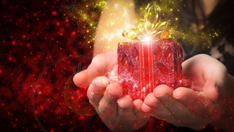 Red gift Christmas royalty free stock photography
