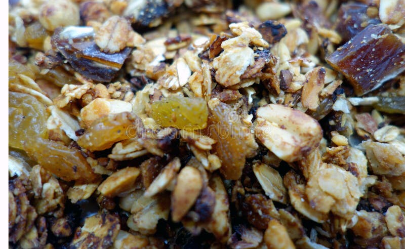 Tasty granola close-up stock image