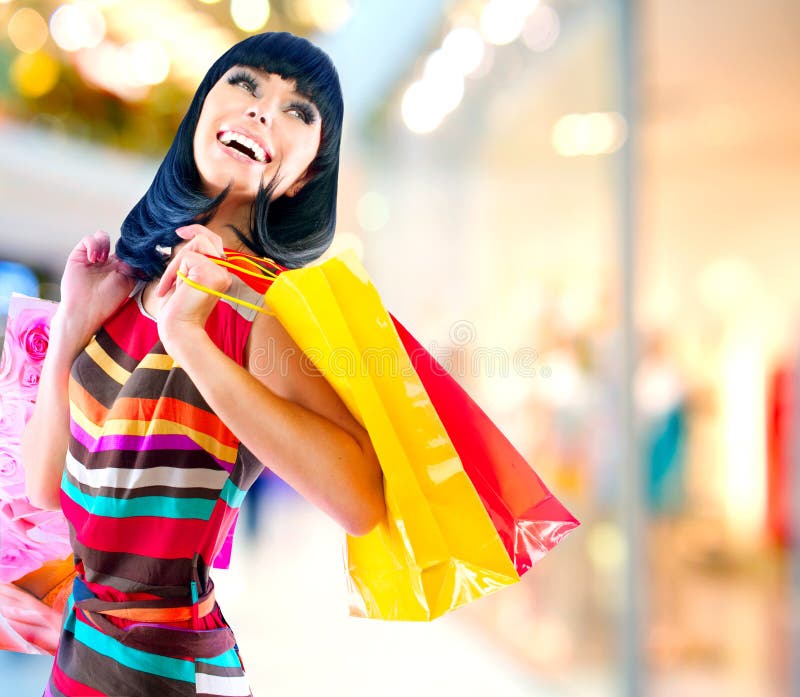 Woman in Shopping Mall stock photography