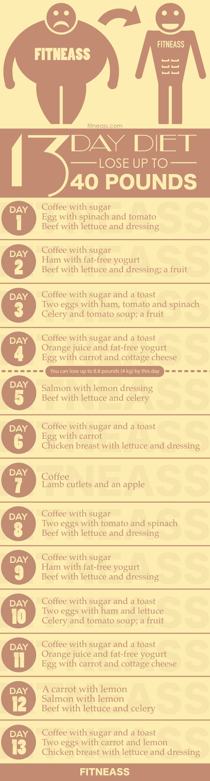 13-Day Diet To Lose Up To 40 Pounds