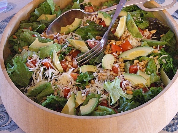 Avocado Pine Nut Salad recipe from RecipeGirl.com