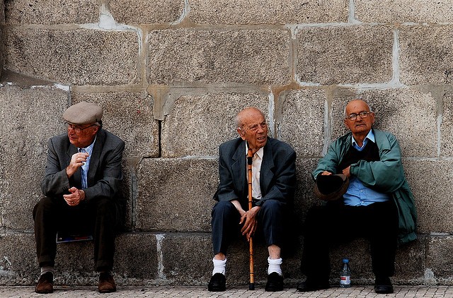 Three elderly men