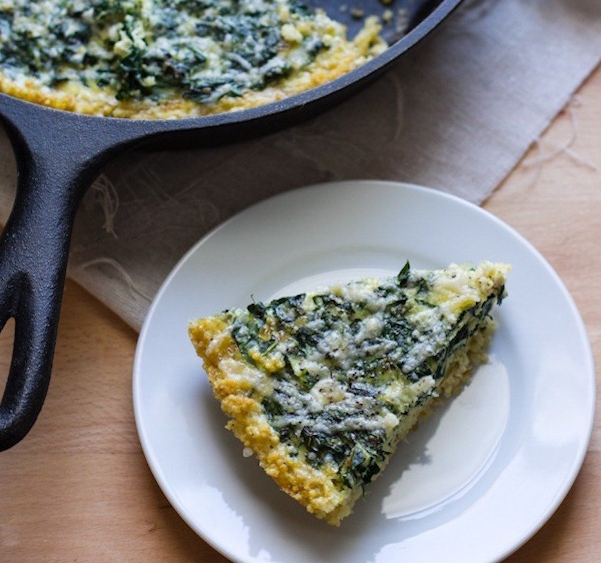 kale and millet frittata